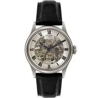 rotary mens silver skeleton watch gs02940 06