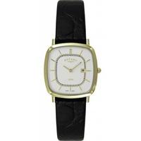 rotary mens gold plated black strap watch gs08102 03