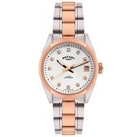 rotary rose gold plated stainless steel bracelet watch lb02662 02