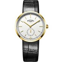 Rotary Mens Canterbury Gold Plated Strap Watch GS05062/02