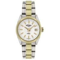 Rotary Ladies Two Tone Round White Dial Watch LB02661-11