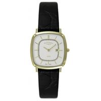 Rotary Mens Gold Plated Black Strap Watch GS08102-03