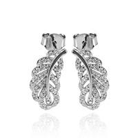 rosa lea silver pave feather stud earrings 950730ea