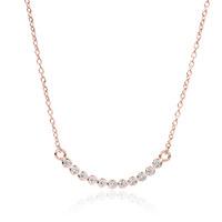 Rosa Lea Rose Gold-Plated Cubic Zirconia Curved Bar Necklace P2690CRRG0.5M