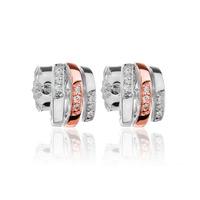 rosa lea silver two tone cubic zirconia coil stud earrings e2719crg05m