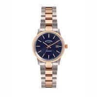 rotary ladies avenger rose gold plated 31mm navy dial watch