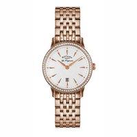 Rotary Ladies Kensington Rose Plated 29mm Stone Set Bezel