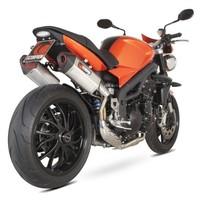 RTR60TEO - Scorpion Serket Satin Titanium Oval Exhaust - Triumph Speed Triple 1050 05-10