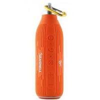 rugged outdoor splash proof bluetooth bottle speaker orange