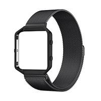 Rugged Metal Frame Housing with Magnet Lock Milanese Loop Stainless Steel Bracelet Strap Band for Fitbit Blaze