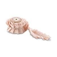 Ruffled Fabric Ribbon Trim - Ivory