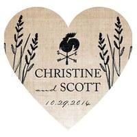 Rustic Country Heart Sticker