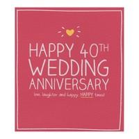 Ruby 40th Wedding Anniversary Card