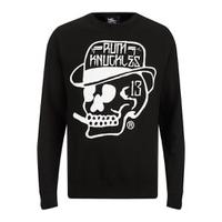 rum knuckles classic logo crew neck sweatshirt black s