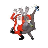 Rudolph and Santa Drunk | Funny Christmas card
