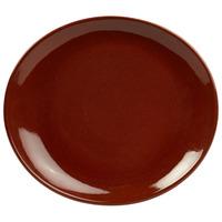 Rustic Oval Plate Red 25 x 22cm (Set of 12)