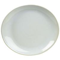 rustic oval plate white 21 x 19cm set of 12