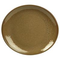 rustic oval plate brown 25 x 22cm set of 12