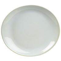 rustic oval plate white 25 x 22cm set of 12