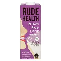 rude health organic brown rice drink 1 litre 1000ml white