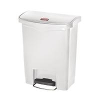 rubbermaid slim jim step on bin front pedal 30ltr white