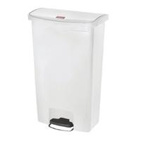 rubbermaid slim jim step on bin front pedal 68ltr white