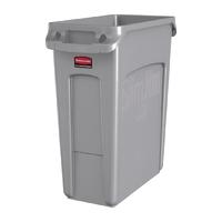 rubbermaid slim jim container with venting channels grey 60ltr