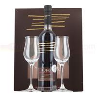 rubis chocolate wine liqueur 50cl 2 glasses gift pack