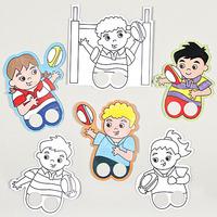 Rugby Player Colour-in Finger Puppets (Pack of 24)
