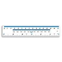 Ruler Plastic 10ths 16ths/inch and Millimetres 150mm (Clear)
