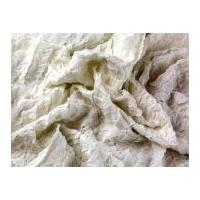 Ruffle Stripes Applique Embroidered Cotton Dress Fabric Cream