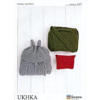 Rucksack, Envelope Bag and Tote Bag in Chunky with Wool (UKHKA147)