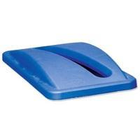 Rubbermaid Slim Jim Paper Recycling Lid for Slim Jim Containers Blue
