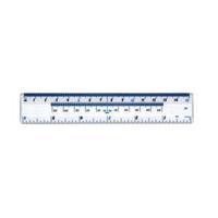 Ruler Plastic 10ths 16thsinch and Millimetres 150mm Clear J01025