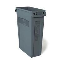 rubbermaid slim jim 87l waste container with venting channels grey