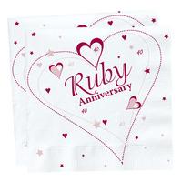 Ruby Anniversary Paper Party Napkins