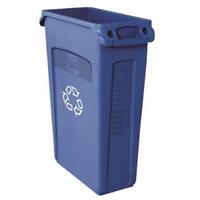 rubbermaid slim jim blue venting channel container 87 litre