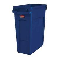 rubbermaid slim jim container 60 litre blue with recycling symbol