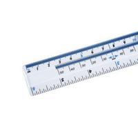 ruler plastic 10ths 16thsinch millimetres 150mm clear