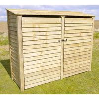 Rutland 6ft XL Double Log Store with Doors Rustic Brown