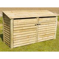 Rutland 4ft XL Double Log Store with Doors Rustic Brown