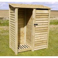 Rutland 6ft Double Log Store and Tool Store Rustic Brown
