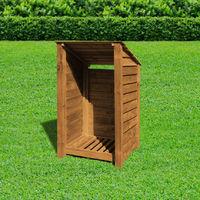 Rutland Burley 4ft Log Store Rustic Brown Solid with Reverse Roof