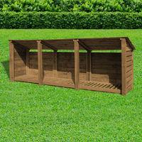 Rutland Empingham 4ft Log Store Rustic Brown Solid with Reverse Roof