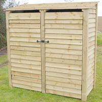 Rutland 6ft Double Maxi Log Store with Doors Rustic Brown