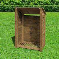 Rutland Greetham 6ft Log Store Rustic Brown Solid with Reverse Roof