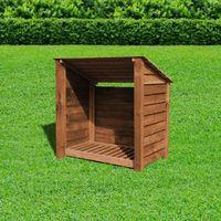 Rutland Greetham 4ft Log Store Rustic Brown Solid with Reverse Roof
