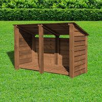 Rutland Hambleton 4ft Log Store Rustic Brown Solid with Reverse Roof