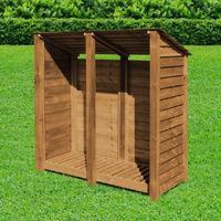 Rutland Hambleton 6ft Log Store Rustic Brown Solid with Reverse Roof