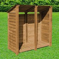 Rutland Cottesmore 6ft Log Store Rustic Brown Solid with Reverse Roof